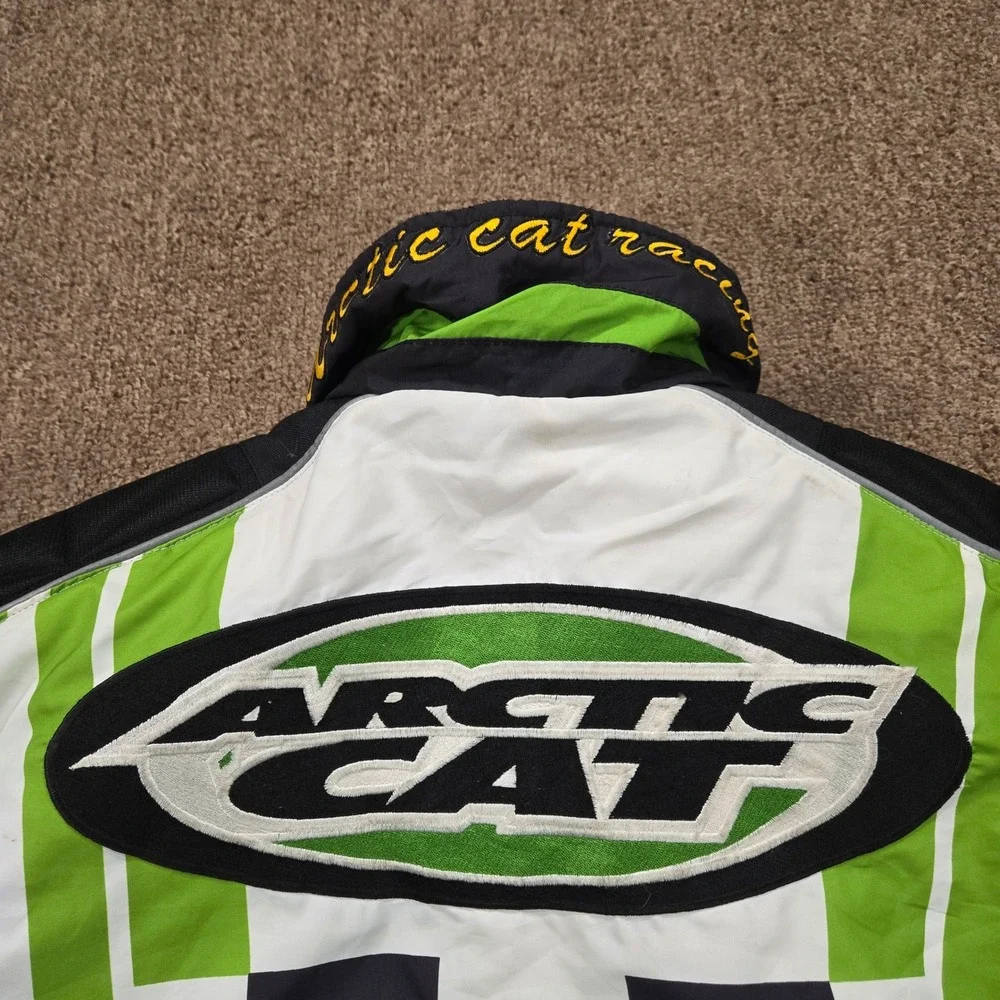 Vintage Arctic‎ Cat Vaporblast Jacket Mens Medium Green Checkered Thinsulate Zip